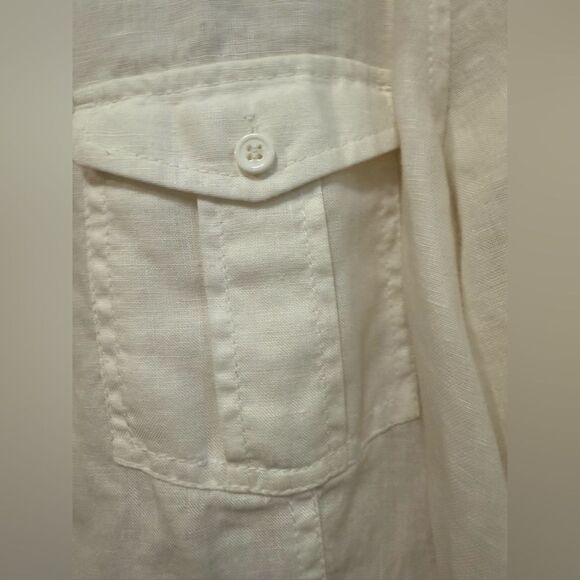 Liz Claiborne size L white button down blouse - Picture 5 of 10